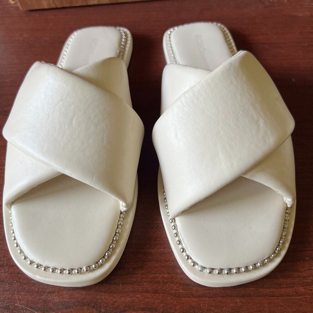 White Slide Sandals by BCBGeneration Size 9 Womens